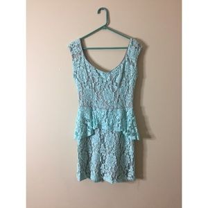 Light Blue Peplum Dress